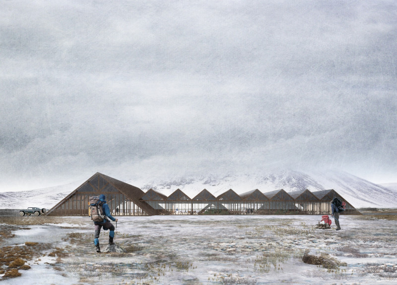 Seamless Transparency and Natural Wood Integration in Community Gathering Space