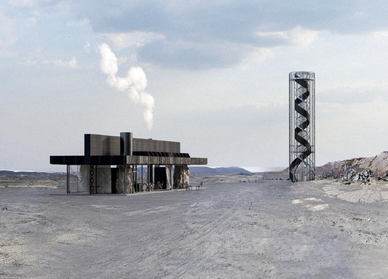 Exploring Tensegrity in a Polycarbonate Observation Tower Overlooking a Geological Fissure