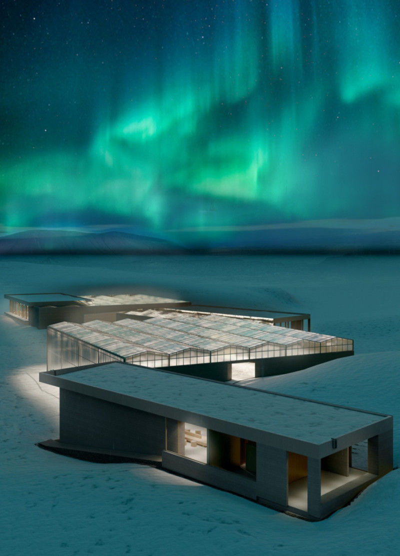 Rammed Concrete Greenhouses Enhancing Community Interaction in Icelandic Landscape