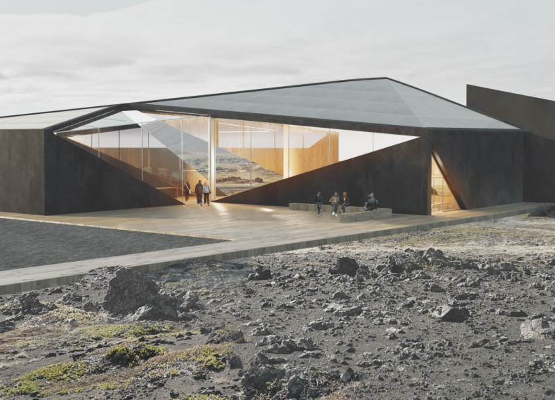 Cracking Black Concrete Volumes Framing the Landscape Experience