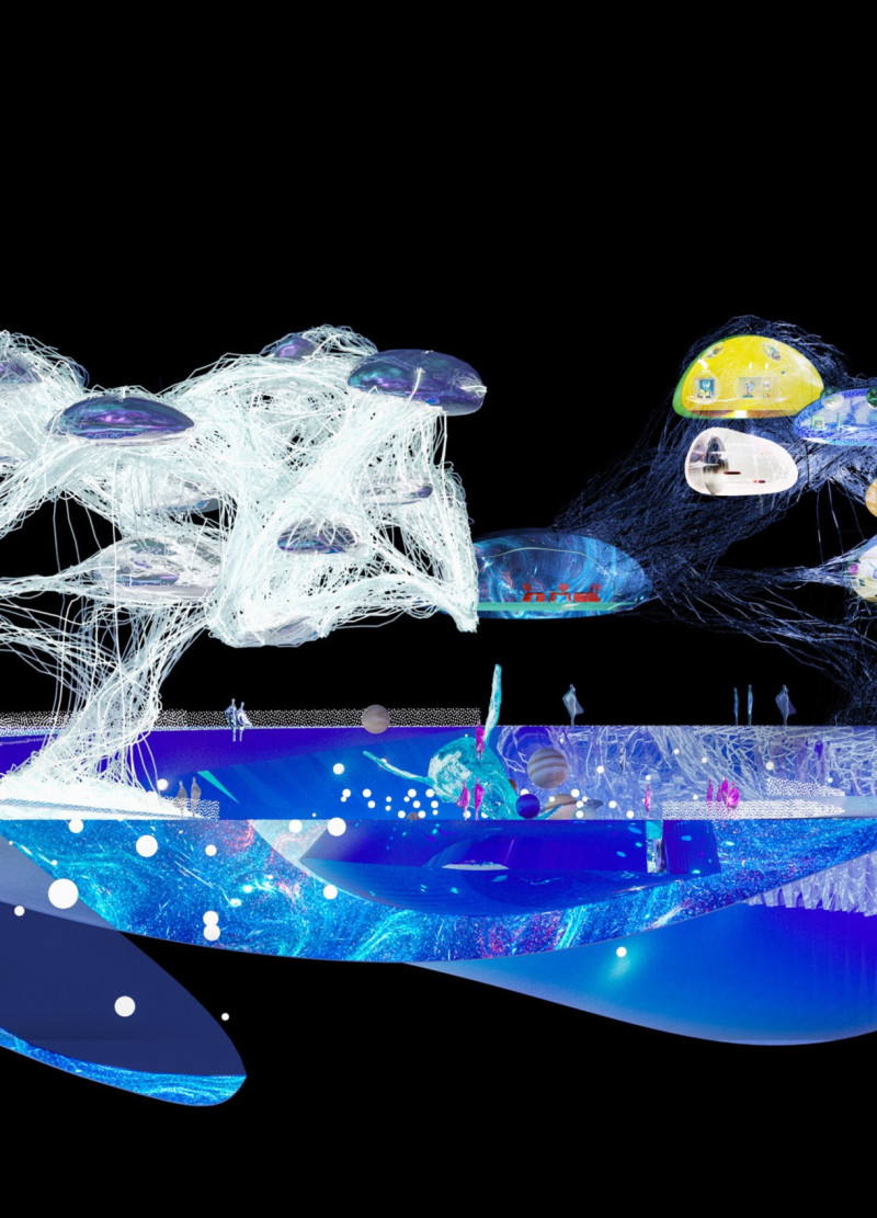 Virtual Hub Featuring Interactive Spaces and Community Engagement