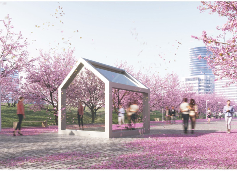 Liquid Crystal Reflections in Urban Tranquility Pods