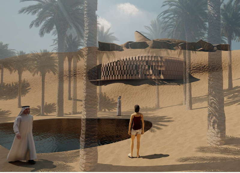 Sand Brick Structures and Natural Light Tubes in Sustainable Desert Lodging