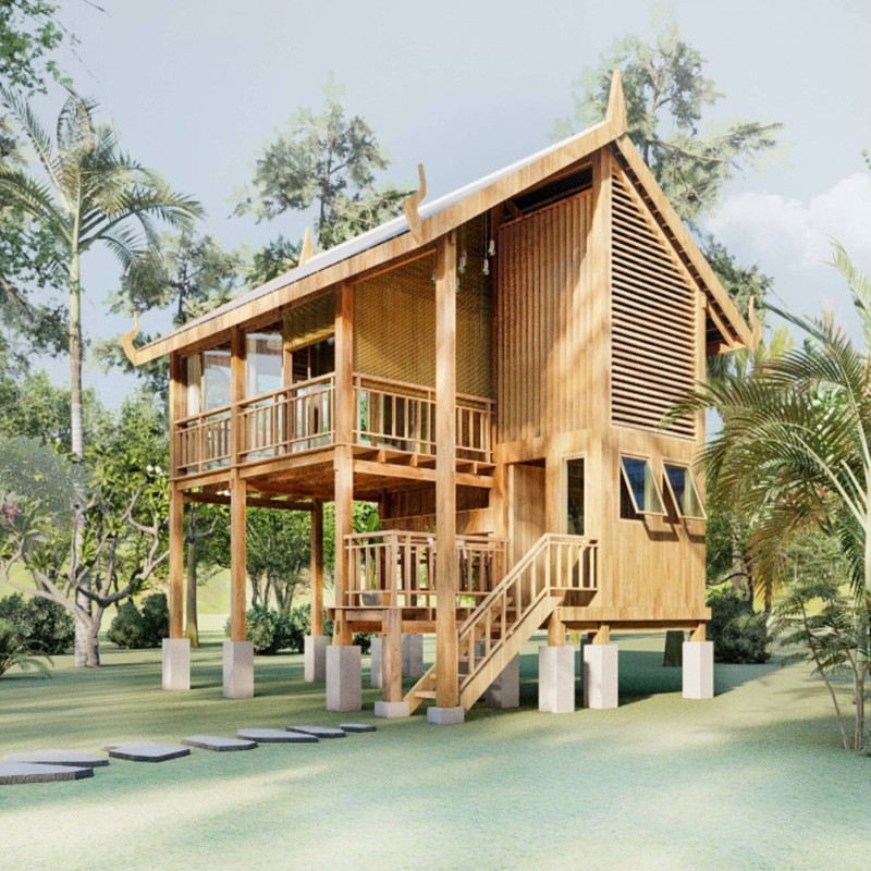 Timber Retreat Embracing Local Flora for Mindful Connection