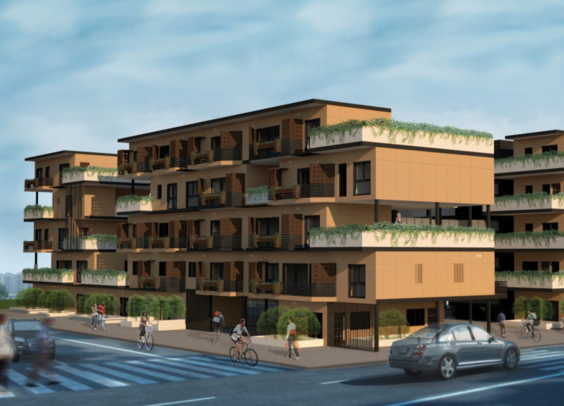 Metallic Framework and Balcony Gardens in Affordable Urban Housing