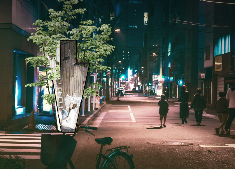 Branch Camouflage and Soft Fabric Create a Private Retreat in Nature