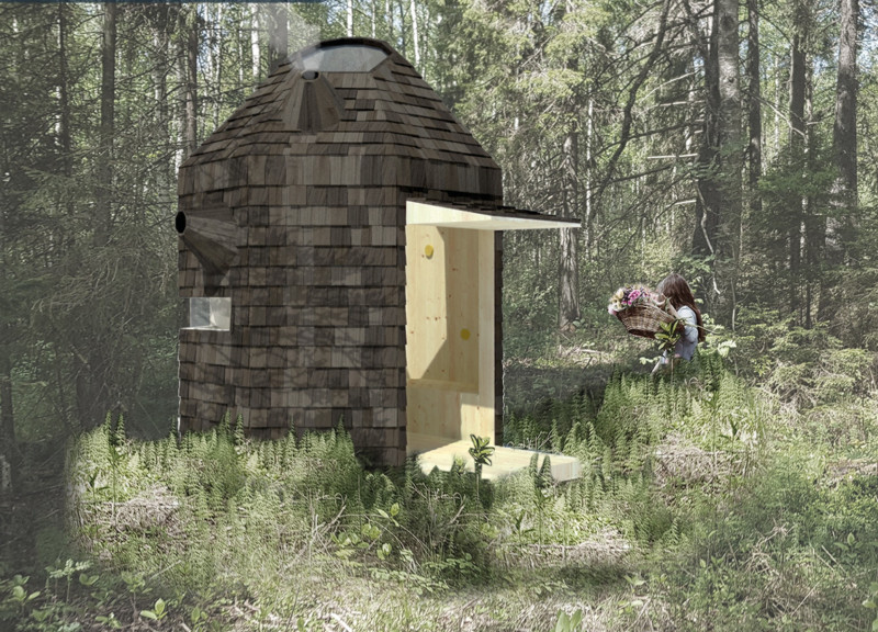 Skylit Octagonal Retreat Crafted from Sustainable Spruce and Recycled Materials