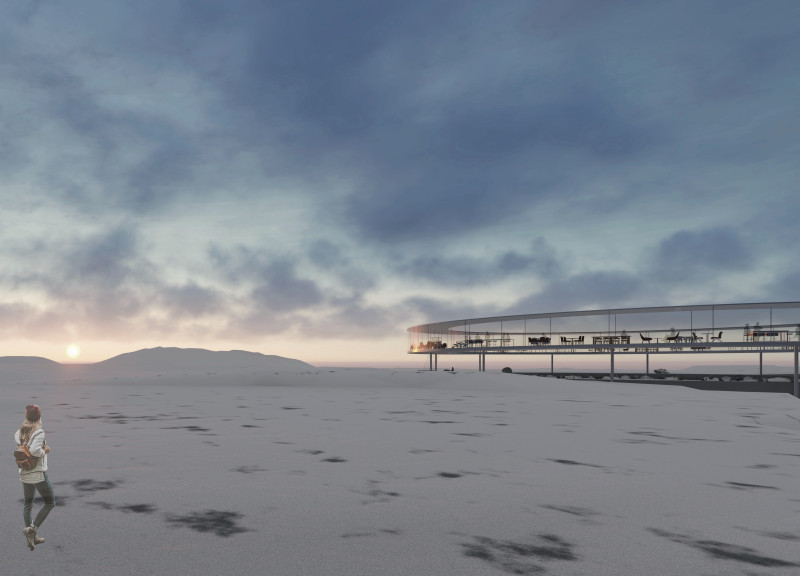 Geothermal Greenhouse Built into Bedrock with Panoramic Restaurant