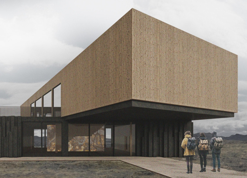 Basalt Panels and Wooden Façade as Cultural Hub in the Icelandic Landscape