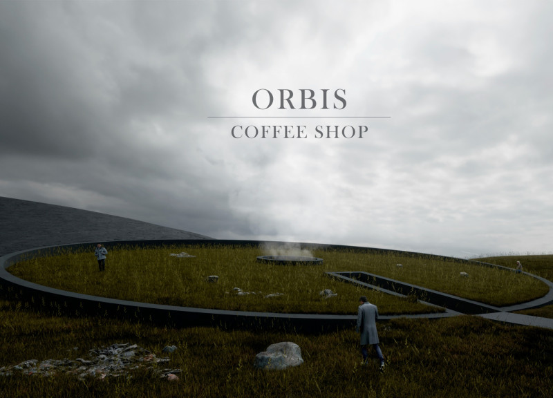 Cylindrical Structure with Geothermal Heating and a Walkable Roof Overlooking a Volcanic Landscape