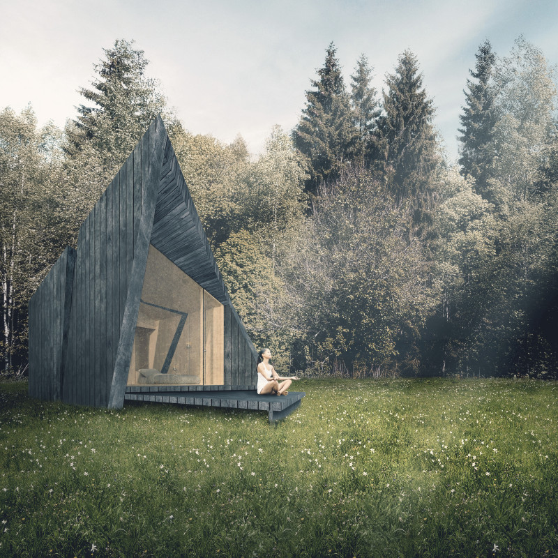 Candlelit Retreat with Recycled Timber and Conical Forms