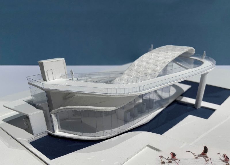 Filigree Roof and Glass Terraces Enhancing Wildlife Observation in Wetland Reserve