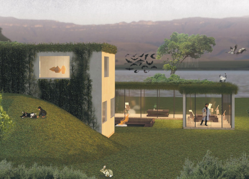 Community Workshop with Green Roof and Oak Features