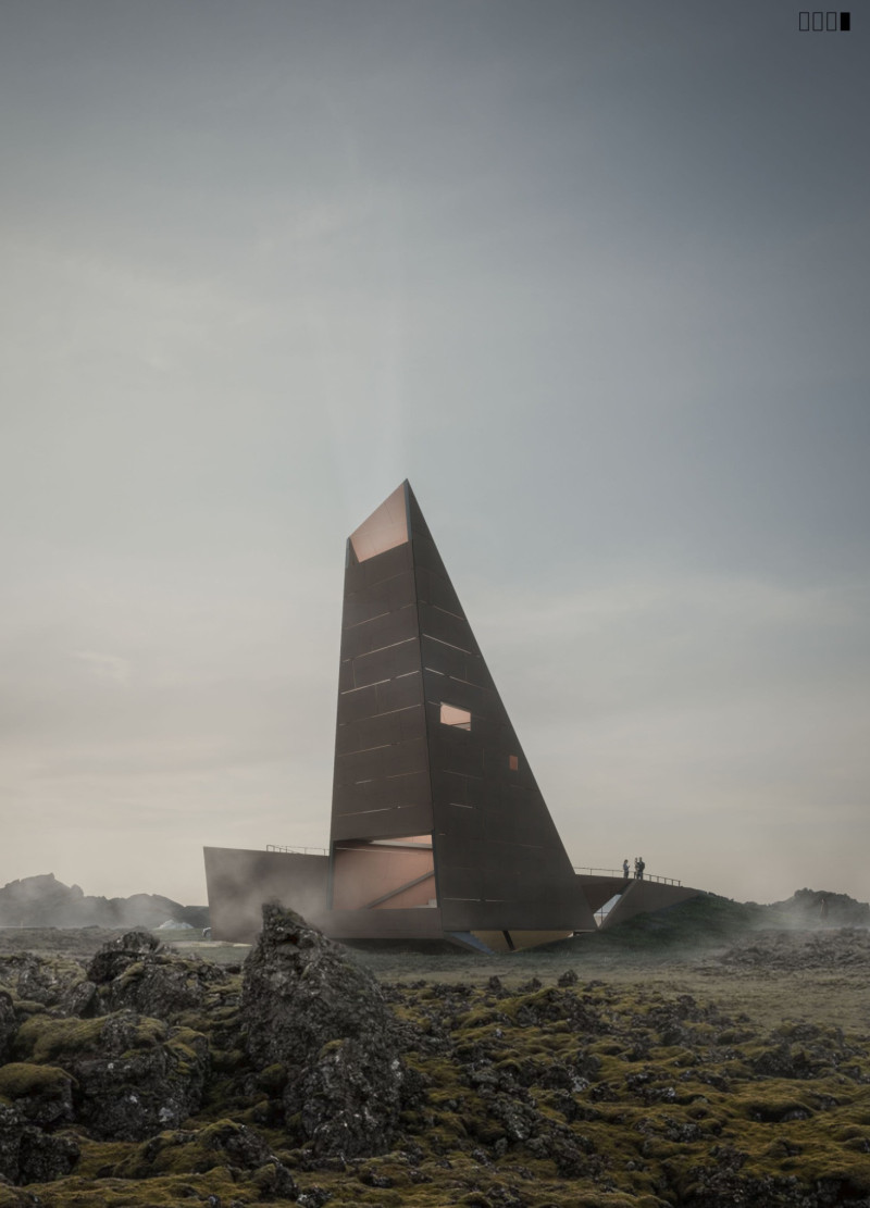 Corten Steel Facade and Precast Concrete Shelters Embracing Icelandic Geology