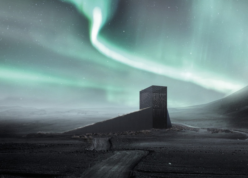 Charred Timber Pavilion Embracing Volcanic Landscape with Energy-Efficient Glass