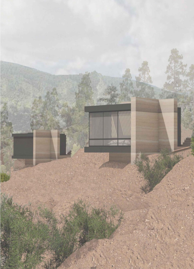 Rammed Earth Pods with Natural Ventilation for Mindful Retreats
