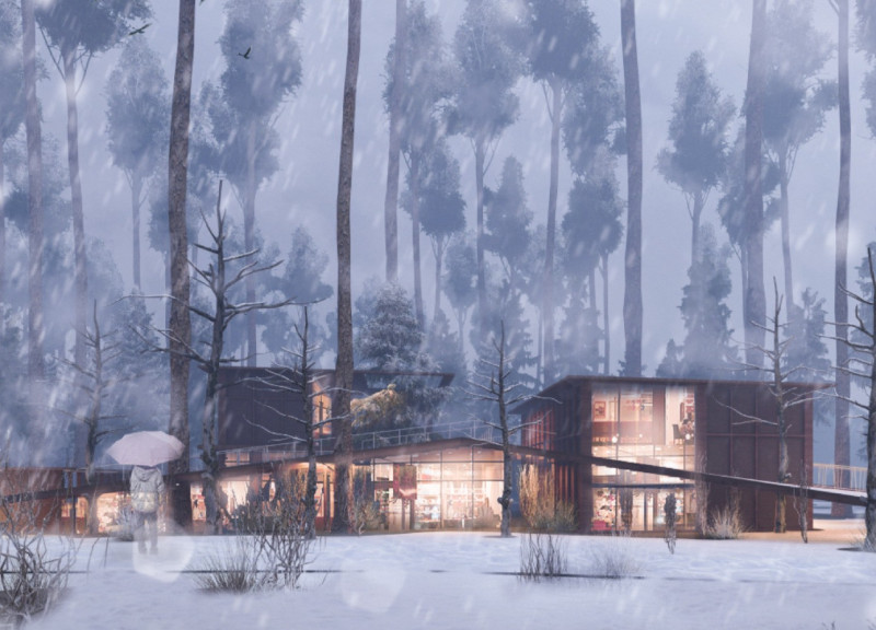 Gray Spaces Embracing Lake Views with Wood and Steel Elements