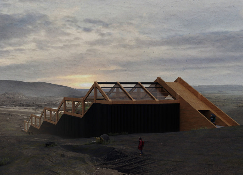 Glass Roof and Black Metal Embrace in a Sustainable Greenhouse