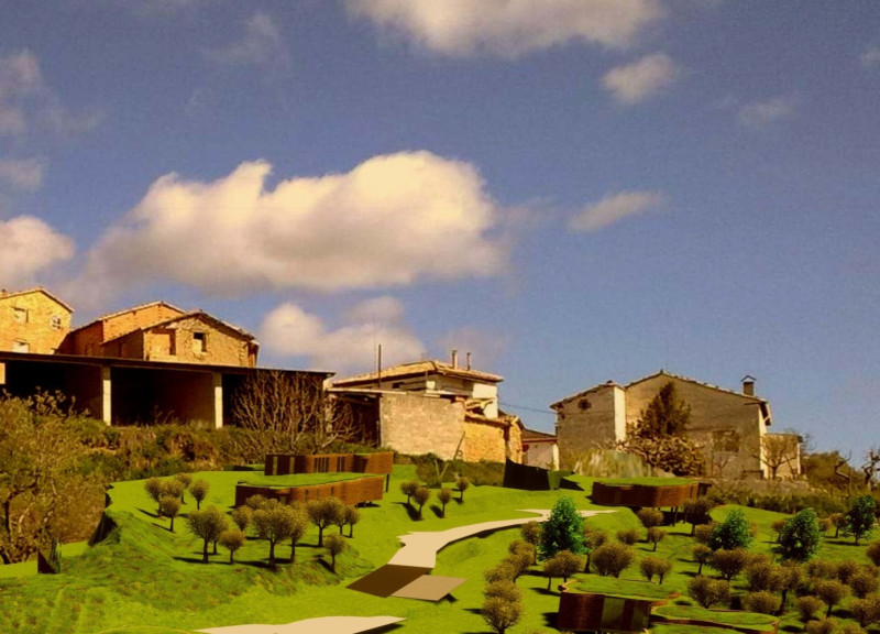 Curvilinear Community Spaces with Integrated Reservoirs