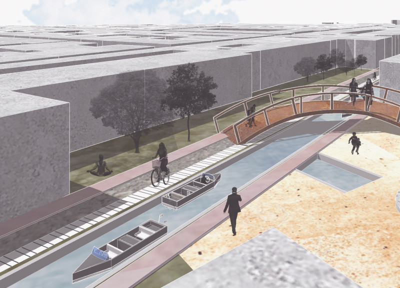 Aromatherapy Informed Canal Spaces Enhanced by Sustainable Wood and Concrete Elements