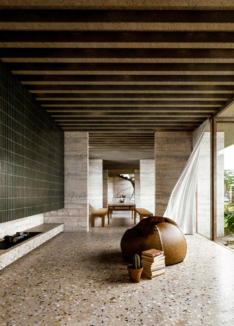 Eco-Conscious Architecture with Undulating Roof and Passive Design