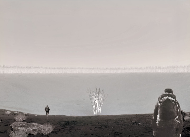 A Bomb Memorial of Burnt Timber