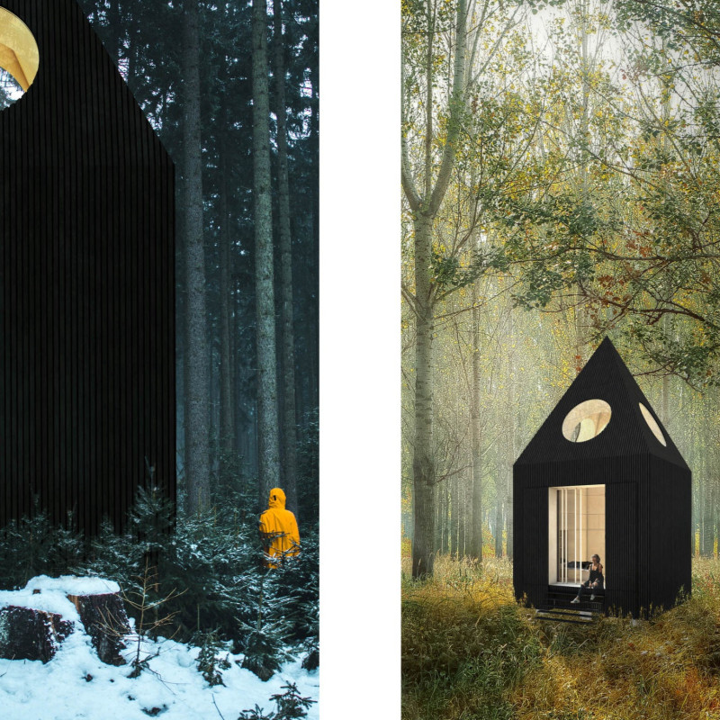 A Forest Cabin for Reflection and Mindful Living
