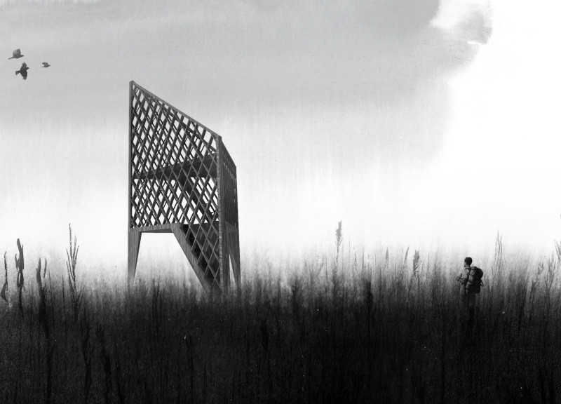 An Elevated Tower Inspired by the Phoenix Myth