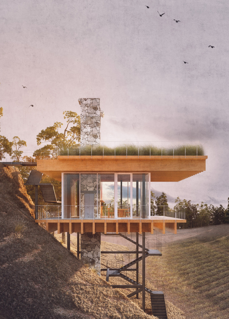 A Contemporary Vineyard Space with Natural Stone and Transparent Walls